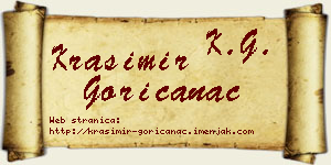 Krasimir Goričanac vizit kartica